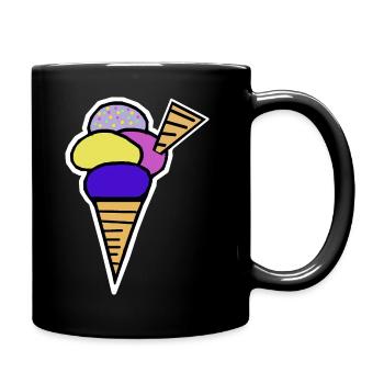 Cornet de glace Glace Glace Kids Rétro - Mug uni - noir - Droite
