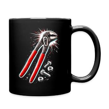 Rohrzange Werkzeug Handwerker Design  - Tasse einfarbig - Schwarz - Rechts