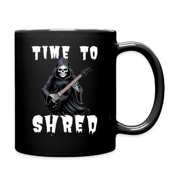 Time To Shred Grim Reaper Guitar - Full Colour Mug - black - Right