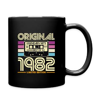 Originale Retro-Hits-Kassette von 1982 - Tasse einfarbig - Schwarz - Rechts