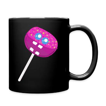 Lustiger Lolli Lollis Kinder Kind - Tasse einfarbig - Schwarz - Rechts