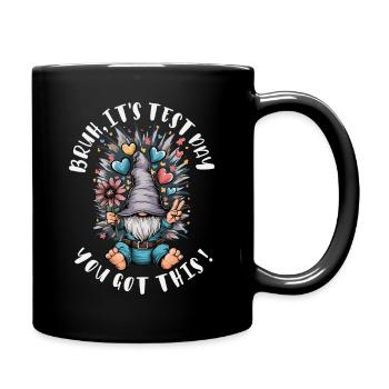 Bruh Prüfung du schaffst das Schule Motivation - Tasse einfarbig - Schwarz - Rechts