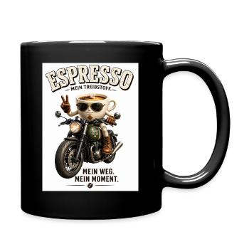 Espresso Motorrad-Motiv - Tasse einfarbig - Schwarz - Rechts