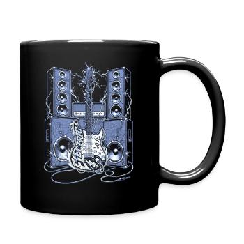E-Gitarre & Lautsprecher - Tasse einfarbig - Schwarz - Rechts