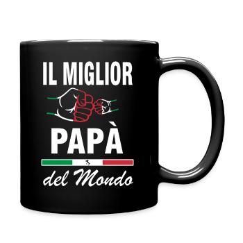 Der Beste Papa kommt aus Italien - Tasse einfarbig - Schwarz - Rechts