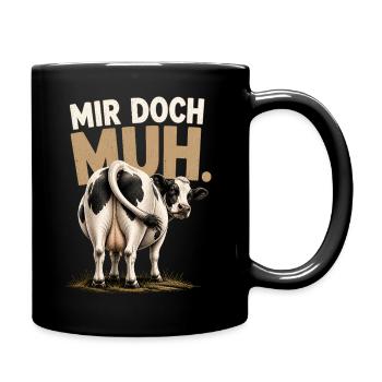 Mir doch Muh Kuh lustig Shirt Kollegen nerven - Tasse einfarbig - Schwarz - Rechts