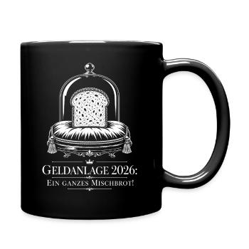 Geldanlage, Mischbrot Inflation Satire - Tasse einfarbig - Schwarz - Rechts