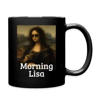 Bonjour Lisa Leonardo Da Vinci Drôle Joconde - Mug uni - noir - Droite