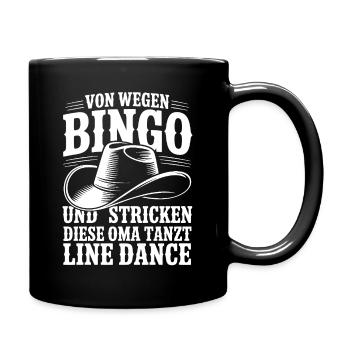 Oma Line Dance - Tasse einfarbig - Schwarz - Rechts