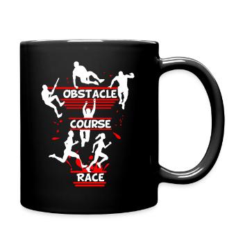Hindernisparcours – Linien-Hindernisdesign - Tasse einfarbig - Schwarz - Rechts
