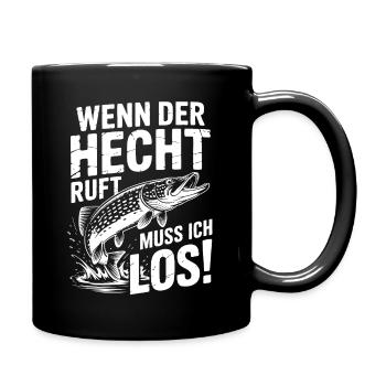 Der Hecht ruft! - Tasse einfarbig - Schwarz - Rechts