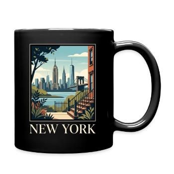 New York Skyline Terrace Poster - Full Colour Mug - black - Right