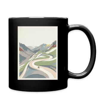 Alpe d'Huez — Radfahrer-Erinnerung - Tasse einfarbig - Schwarz - Rechts