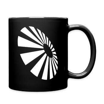 Spiralfächer-monochromes Muster - Tasse einfarbig - Schwarz - Rechts