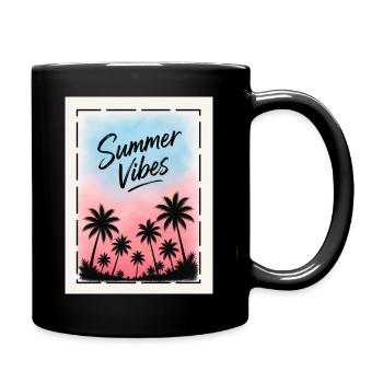Summer Vibes Retro Palmen Design - Tasse einfarbig - Schwarz - Rechts