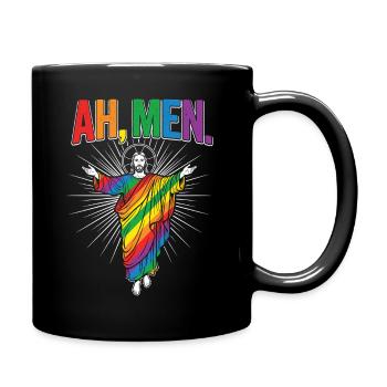 LGBTQ Pride Month - Jesus. Ah, men - Full Colour Mug - black - Right