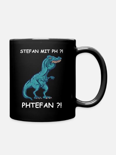 Blauer Dino mit Kick | Stefan - Tasse einfarbig - Schwarz