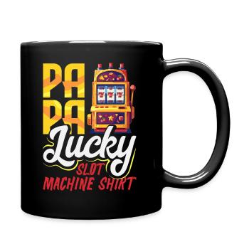 Dad Lucky Slot Machine Shirt Casino Gambling - Full Colour Mug - black - Right