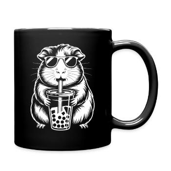 Guinea pig with bubble tea - Full Colour Mug - black - Right