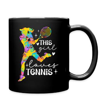 This Girl Loves Tennis Splash - Full Colour Mug - black - Right