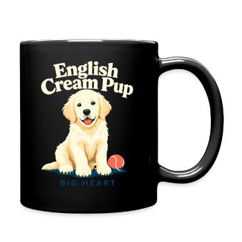 English Cream Golden Retriever Pup Big Heart - Full Colour Mug - black - Right