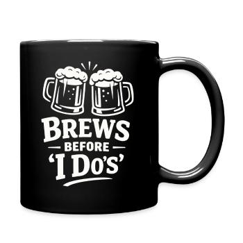 Bachelor Party Shirt Men Beer – Brews Before I Do - Full Colour Mug - black - Right