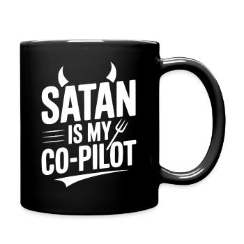 Satan est mon copilote - Mug uni - noir - Droite