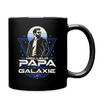 Meilleur Papa de la Galaxie Retro Futuriste - Mug uni - noir - Droite