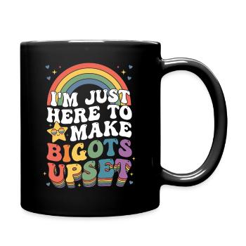 Mois de la fierté LGBTQ - Je suis là pour contrarier les intolérants - Mug uni - noir - Droite