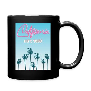 California Retro Palm Skyline - Tasse einfarbig - Schwarz - Rechts
