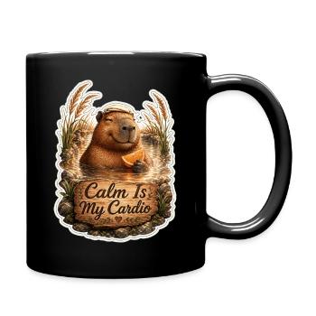 Calm Is My Cardio - Tasse einfarbig - Schwarz - Rechts