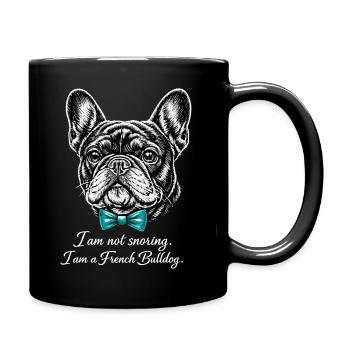 Bouledogue français avec nœud papillon - Mug uni - noir - Droite