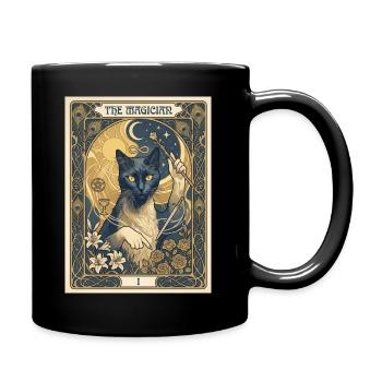 Cat, the magician - Full Colour Mug - black - Right