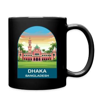Dhaka Bangladesch Ahsan Manzil Vintage-Reisepost - Tasse einfarbig - Schwarz - Rechts