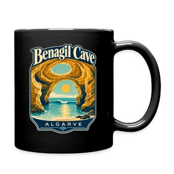 Grotte de Benagil Algarve Souvenir de voyage Portugal - Mug uni - noir - Droite