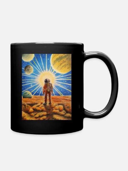 Astronaut auf Mars - Tasse einfarbig - Schwarz