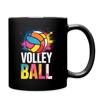 Volleyball Colorful Splashes Sports Team - Full Colour Mug - black - Right