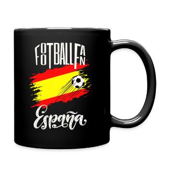 Fussball Fan Spanien - Tasse einfarbig - Schwarz - Rechts