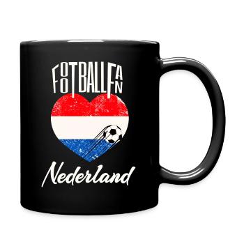 Fussball Fan Niederlande - Tasse einfarbig - Schwarz - Rechts