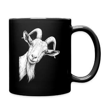 Lusitge peeking Ziege - Tasse einfarbig - Schwarz - Rechts