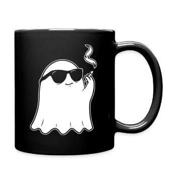 Gespenst Zigarette Sonnenbrille Rauchen Geist - Tasse einfarbig - Schwarz - Rechts