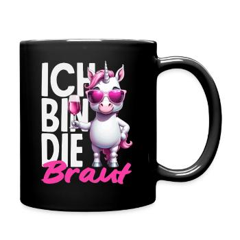 Je suis la mariée célibataire Licorne Vin de la douche nuptiale - Mug uni - noir - Droite