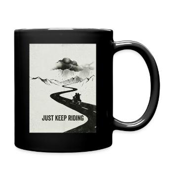Just Keep Riding Motorcycle Adventure - Full Colour Mug - black - Right