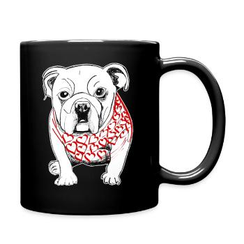Bulldog puppy - Full Colour Mug - black - Right