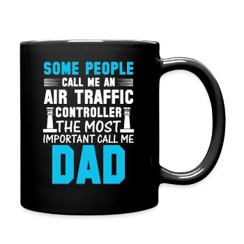 Contrôle aérien Papa - Mug uni - noir - Droite