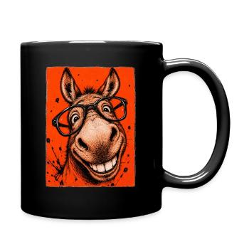 Âne nerd avec des lunettes - Mug uni - noir - Droite