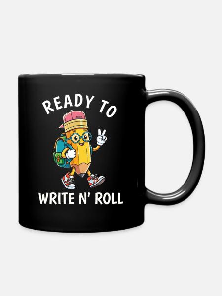 Funny Pencil Back to School Teacher Student Gift - Full Colour Mug - black