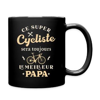 Papa Cycliste, Vélo Vintage Humour - Mug uni - noir - Droite