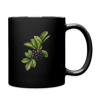 Illustration botanique de baies vintage foncées - Mug uni - noir - Droite