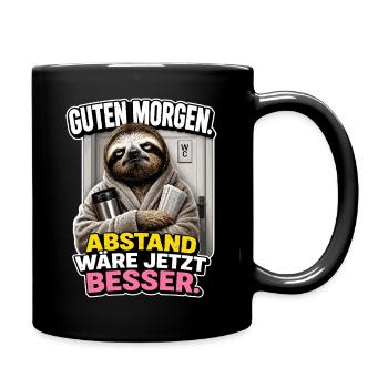 Abstand Wäre Jetzt Besser - Tasse einfarbig - Schwarz - Rechts